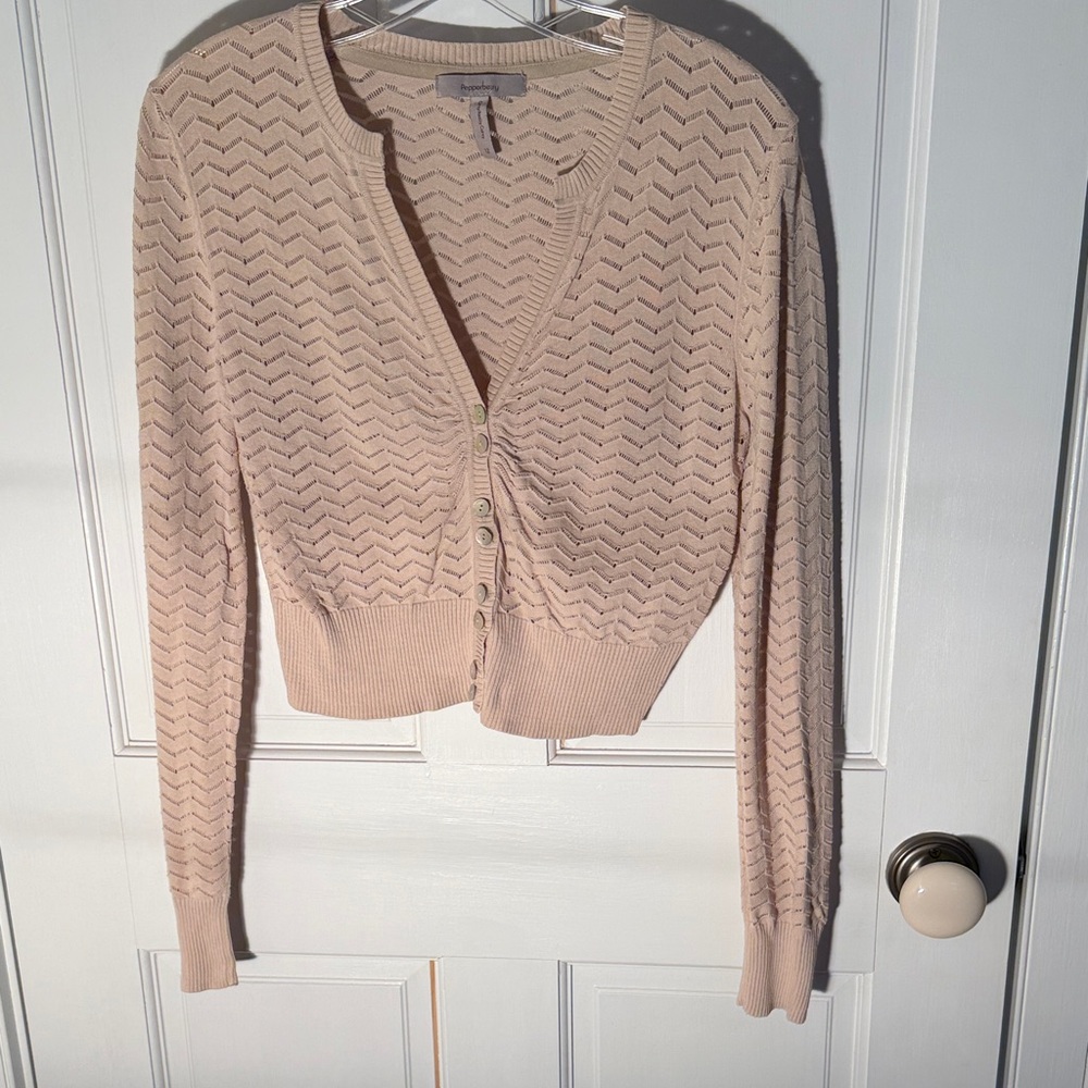 Pepperberry Women's Cream Cardigan Sweater Size 12